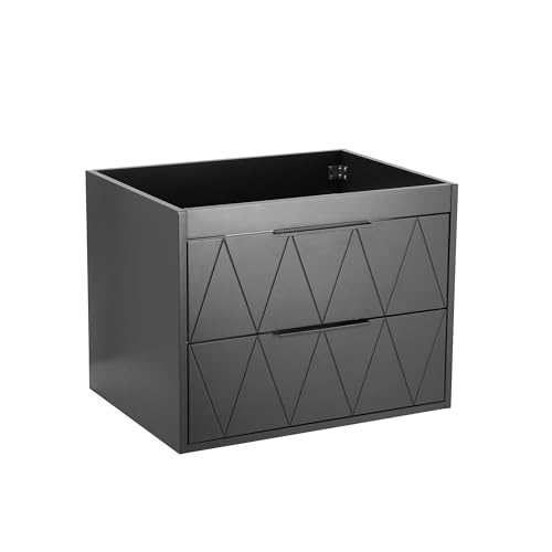 UEV Waschbeckenunterschrank hängend 60cm breit, Waschtischunterschrank, Badezimmerschrank mit 2 Schubladen, Badezimmmer Möbel für Gäste WC, Badmöbel Set für Badezimmer,Unterschrank,Waschtisch,Schwarz UEV Waschbeckenunterschrank hängend 60cm breit, Waschtischunterschrank, Badezimmerschrank mit 2 Schubladen, Badezimmmer Möbel für Gäste WC, Badmöbel Set für Badezimmer,Unterschrank,Waschtisch,Schwarz von UEV