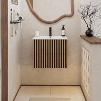 UEV Waschtisch mit Unterschrank, Waschbeckenunterschrank 60cm hängend, Schubladen mit Soft-Close-System, Waschplatz, Keramik Waschbecken, Badezimmmer UEV Waschtisch mit Unterschrank, Waschbeckenunterschrank 60cm hängend, Schubladen mit Soft-Close-System, Waschplatz, Keramik Waschbecken, Badezimmmer von UEV