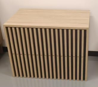 UEV Waschtischunterschrank mit Schubladen Lamellen Badezimmerschrank 61x46x51.8cm Natur von UEV
