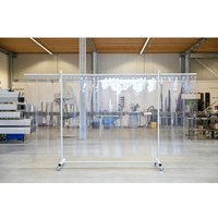 Mobile Schutzstellwand mit Schwenkarmen, 3-tlg., Lamellen 2 mm, transparent Mobile Schutzstellwand mit Schwenkarmen, 3-tlg., Lamellen 2 mm, transparent von Jungheinrich PROFISHOP