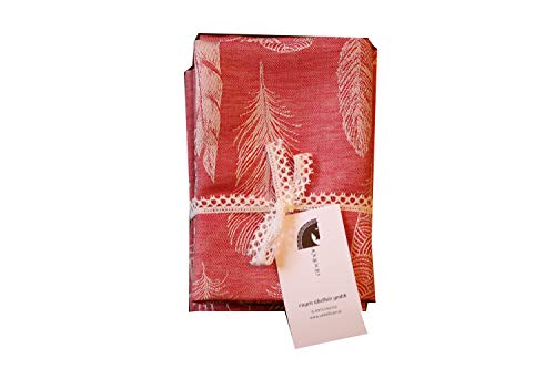 Übelhör - 3 er Set Geschirrtücher - Federblatt - Halbleinen - 50% Leinen, 50% Baumwolle - gewebt 48 x 70cm - Dunkelrot, rot von Überlhör