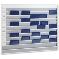 Wandtafel aus robustem PP, breit, HxB 1.765 x 1.575 mm, mit 15 Schienen Wandtafel aus robustem PP, breit, HxB 1.765 x 1.575 mm, mit 15 Schienen von EICHNER