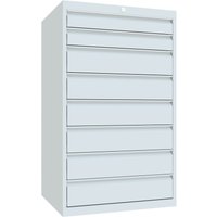 PAVOY Schubladenschrank, Höhe 1.200 mm, Schubladen 2x100 + 6x150 mm, Breite 715 mm, lichtgrau, lichtgrau von Pavoy
