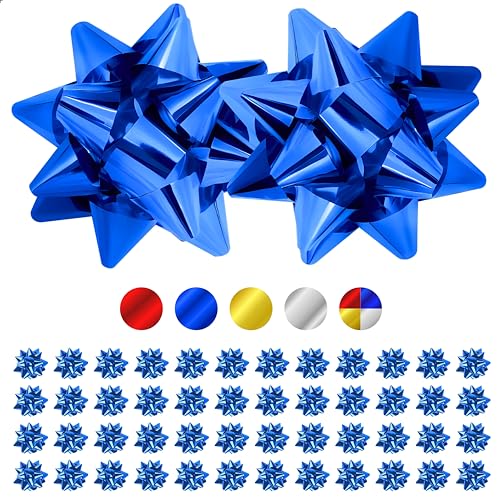 Üka Pack 120 Geschenkschleifen. Standardgröße 4,5 cm. Selbstklebende Schleifen für Geschenkdekoration. Rote Schleifen für Weihnachten, Geburtstage und Events. Geschenkschleifen mit Metallic-Effekt. von Üka