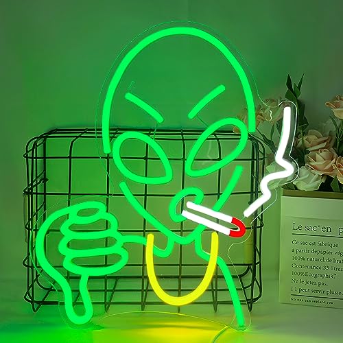 Alien Leuchtreklame Grün LED Neon Schild USB Leuchtreklame Lichter, Bar Party USB LED Schild, Personalisierte Raum Wand Dekor, Bar Neon Schilder von UExnkj-Y