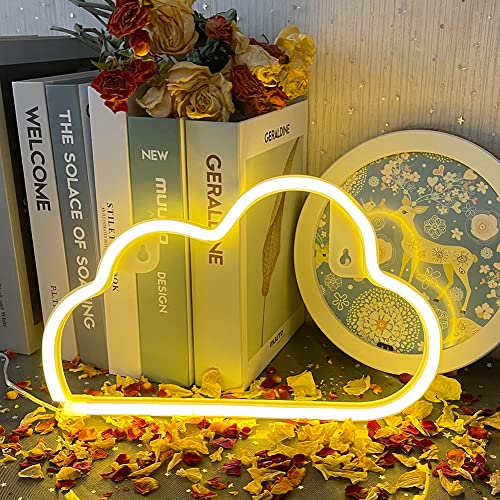 UExnkj-Y Cloud Neon Lights Wolkenlicht Leuchtreklame LED Neonlicht Leuchtreklamen Wand Dekor LED Schild, USB Oder Batterie Neon Signs für Weihnachten Geburtstag Hochzeitsfest von UExnkj-Y