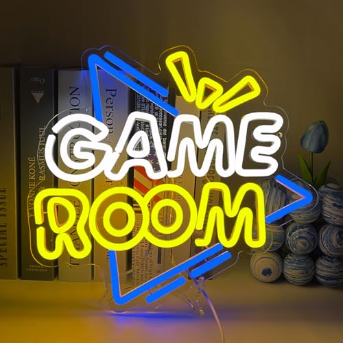 UExnkj-Y Game Room Leuchtreklame Spielzimmer LED Leuchtschild Brief Neon Licht Zeichen Gaming Leuchtschilder USB Spielzimmer Neonschild für Spielzimmer Jungenzimmer Neon Schilder Wanddekoration von UExnkj-Y