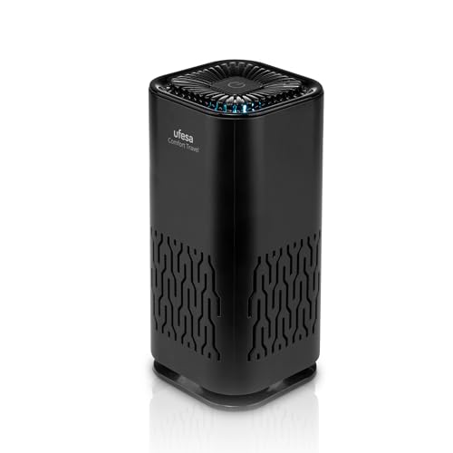 Ufesa Comfort Travel Luftreiniger mit negativen Ionen und Aktivkohle, ultra-leise ≤20 dB, Nachtlicht, USB, niedriger Verbrauch 1W, Bereich ≤10m², ideal für Auto und kleine Räume, Schwarz Ufesa Comfort Travel Luftreiniger mit negativen Ionen und Aktivkohle, ultra-leise ≤20 dB, Nachtlicht, USB, niedriger Verbrauch 1W, Bereich ≤10m², ideal für Auto und kleine Räume, Schwarz von Ufesa