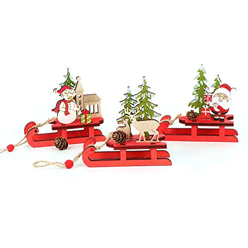 UFLF 3 Stück Weihnachtsdeko Holz Mini Weihnachtsschlitten Deko Weihnachten Miniatur Holzschlitten mit Rentier Weihnachtsmann Schneemann Weihnachtsschmuck Weihnachten Ornamente Tischdeko UFLF 3 Stück Weihnachtsdeko Holz Mini Weihnachtsschlitten Deko Weihnachten Miniatur Holzschlitten mit Rentier Weihnachtsmann Schneemann Weihnachtsschmuck Weihnachten Ornamente Tischdeko von UFLF