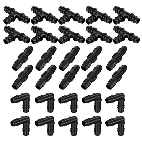 UFLF 30pcs Schlauch Verbinder Steckverbinder Bewässerung Anschluss T Stücke Kupplungen Winkel Stücke für 16mm Bewässerung System von UFLF
