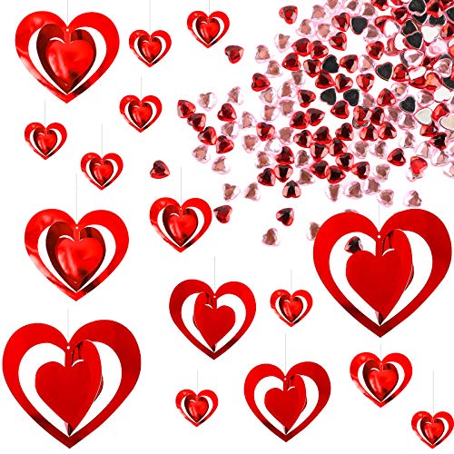 UFLF Heiratsantrag Deko Set, 16 × Herz Girlande Rot Herz Banner Hängende Deko + 200 Acryl Herzen Streudeko Tischdeko für Valentinstag Hochzeit Heiratsantrag Ideen Partydeko UFLF Heiratsantrag Deko Set, 16 × Herz Girlande Rot Herz Banner Hängende Deko + 200 Acryl Herzen Streudeko Tischdeko für Valentinstag Hochzeit Heiratsantrag Ideen Partydeko von UFLF