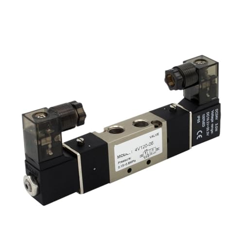 Freies Verschiffen 4V120-06 5 way 2 Postion Magnetventile DC12V DC24V AC110V AC220V Pneumatische Luftmagnetventil(PSL 8mm fittings,4V120-06 AC220V) von UFNXKWBAS