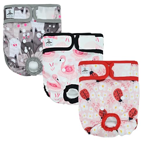 UFO PET Wiederverwendbare Hunde Windeln Weiblich, Läufigkeitshose für Hündinnen S (3 Stück), Hochsaugfähige Hundewindeln für Hündinnen mit Starkem und Flexiblem Verschluss - Rosa Blume UFO PET Wiederverwendbare Hunde Windeln Weiblich, Läufigkeitshose für Hündinnen S (3 Stück), Hochsaugfähige Hundewindeln für Hündinnen mit Starkem und Flexiblem Verschluss - Rosa Blume von UFO PET