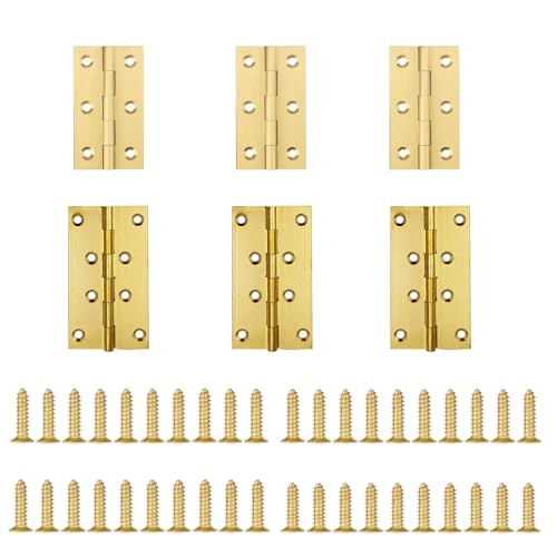 6 Stück Kupfer-Scharnieren Set 3 x 2,5 Zoll + 3 x 3,5 Zoll Schwerlast & Klappbar Mit ausreichend Schrauben Türscharniere für Schranktüren & Türen Scharniere (3PCS2.5+3PCS3.5) von UFOVAOK