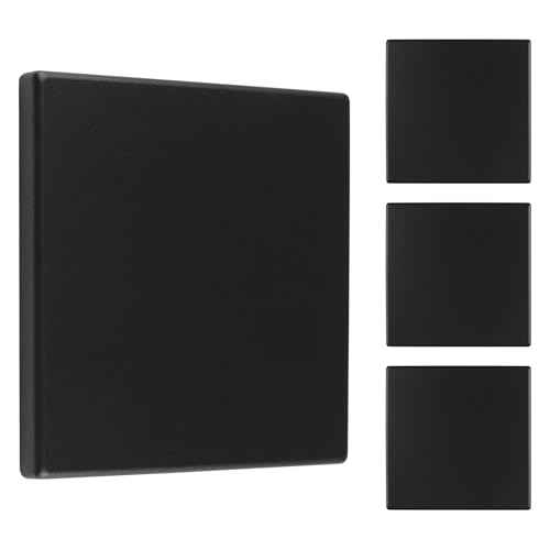 UFURMATE 4 Stück Blanko-Wandplatte, Kunststoff, schraubenlose Blind-Wandplatte, Rohling, Geräte-Steckdosenabdeckung, elektrische Abdeckungen für ungenutzte Steckdosen oder Schalter (Schwarz, 86 mm) von UFURMATE