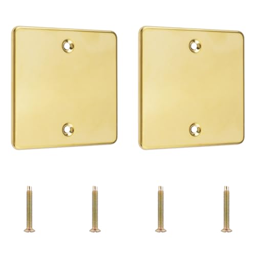 UFURMATE Abdeckplatte, 2 Stück, Edelstahl-Wandlochabdeckung, Abdeckungen, elektrische Abdeckungen für Steckdose, ungenutzte Steckdosen oder Schalter (Gold) von UFURMATE