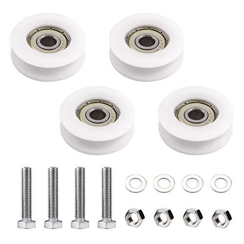 UFURMATE Gewächshaustür Rad, 4 Stück Schiebetür Roller Kits Garten Schiebetür Rollen Kunststoff Schiebetür Läufer Glas Roller Ersatz Kit, 30mm Durchmesser von UFURMATE