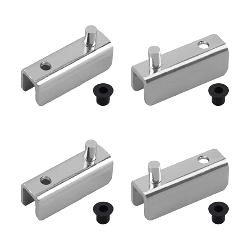 UFURMATE Glastürscharnier, rahmenlose Glastür-Scharniere, verstellbar, Schrank-Scharnier-Clip, Ersatz-Set, passend für 3–6 mm freischwingendes Glas (Chrom) von UFURMATE
