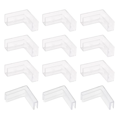 UFURMATE Glasverbinder, Kunststoff, 90 Grad, Glasklemmen, transparentes Glas auf Glasverbinder, randloser Clip-Halter zur Befestigung oder zum Selbermachen von Aquarien, Glas-Acryl-Vitrine (7,7 mm), von UFURMATE