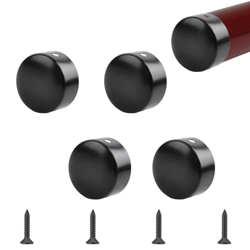 UFURMATE Handlauf-Endkappe, 4 Stück, 50 mm Innendurchmesser, 201 Edelstahl, runde Handlauf-Endkappen, Treppenstufen, Handlauf-Endabdeckung, Handlaufbeschläge (schwarz) von UFURMATE