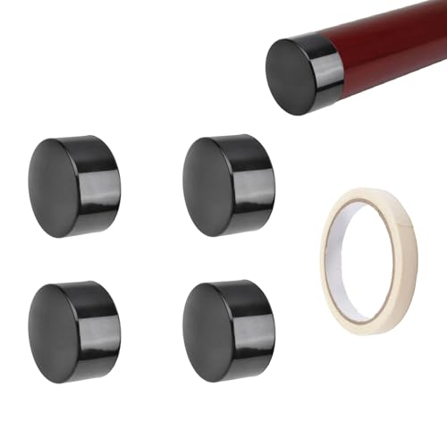 UFURMATE Handlauf-Endkappe, 4 Stück, schwarz, Kunststoff, runde Handlauf-Endkappen, Treppenstufen, Handlauf-Endabdeckung, Handlaufbeschläge für 50 mm Handlauf von UFURMATE