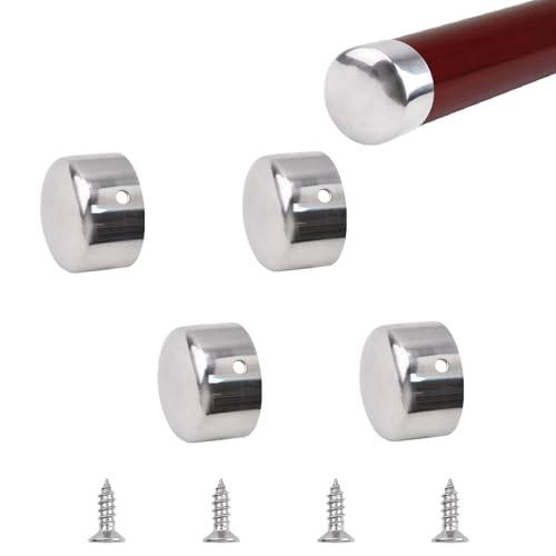 UFURMATE 4 runde Handlauf-Endkappen aus Edelstahl, 38 mm Innendurchmesser, Stufen, Handlauf-Endabdeckung von UFURMATE