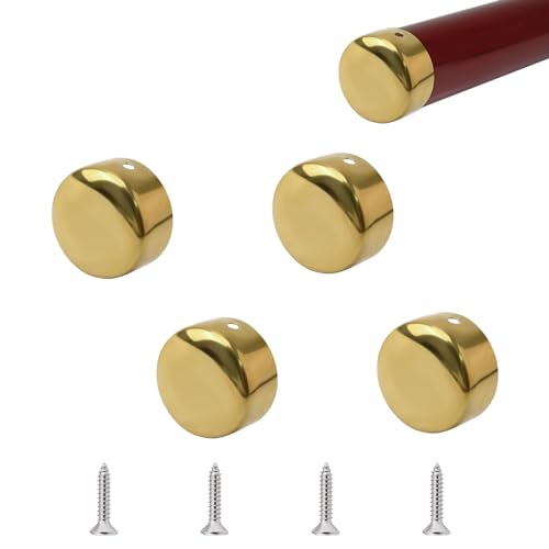 UFURMATE Handlauf-Endkappe, 4PCS 201 Edelstahl Runde Handlauf-Endkappen Treppenstufen Handlauf-Endabdeckung Handlauf-Beschläge für Handlauf mit 45 mm Durchmesser (Gold) von UFURMATE