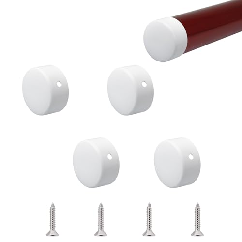 UFURMATE Handlauf Endkappe, 4PCS 45mm/1.77" 201 Edelstahl Runde Handlauf Endkappen Treppe Stufen Handlauf Endabdeckung Handlauf Beschläge (Weiß) von UFURMATE