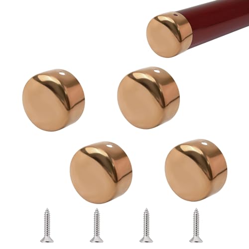 UFURMATE Handlauf-Endkappe, 4PCS Edelstahl Runde Handlauf-Endkappen Treppenstufen Handlauf-Endabdeckung Handlauf-Beschläge für 50-mm-Durchmesser Handlauf (Roségold) von UFURMATE