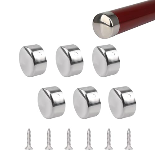UFURMATE Handlauf-Endkappe, 6 Stück, 45 mm Innendurchmesser, Edelstahl, runde Handlauf-Endkappen, Treppenstufen, Handlauf-Endabdeckung, Handlaufbeschläge von UFURMATE