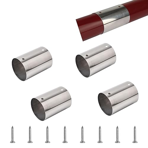 UFURMATE Handlauf-Rohrverbinder, 201 Edelstahl, rund, strapazierfähig, Handlaufmontage, Treppengeländerverbinder für 50 mm Handlauf, 4 Stück von UFURMATE