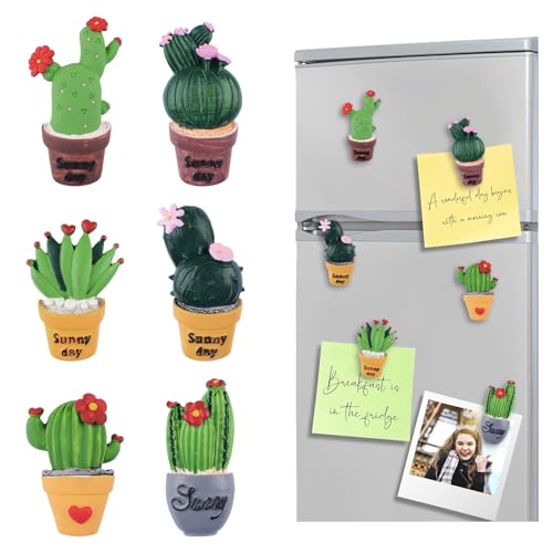 UFURMATE Mini-Kaktus-Dekor-Kühlschrankmagnete, 6 Stück, 3D-Kaktus, magnetische Dekorationen, Magnet-Set für Kühlschrank, Metallspind UFURMATE Mini-Kaktus-Dekor-Kühlschrankmagnete, 6 Stück, 3D-Kaktus, magnetische Dekorationen, Magnet-Set für Kühlschrank, Metallspind von UFURMATE