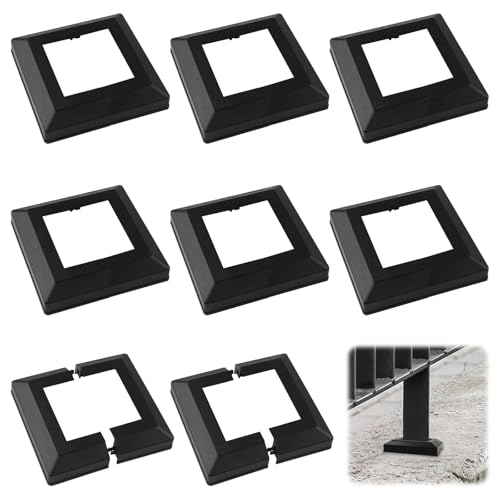 UFURMATE Pfostenbasisabdeckung, 8 Stück, 8,9 x 8,9 cm, Kunststoff-Pfosten-Abdeckplatten, dekorative geteilte Pfostenabdeckung, quadratische Geländer-Basisabdeckung für Treppengeländer, Zaun (schwarz) UFURMATE Pfostenbasisabdeckung, 8 Stück, 8,9 x 8,9 cm, Kunststoff-Pfosten-Abdeckplatten, dekorative geteilte Pfostenabdeckung, quadratische Geländer-Basisabdeckung für Treppengeländer, Zaun (schwarz) von UFURMATE