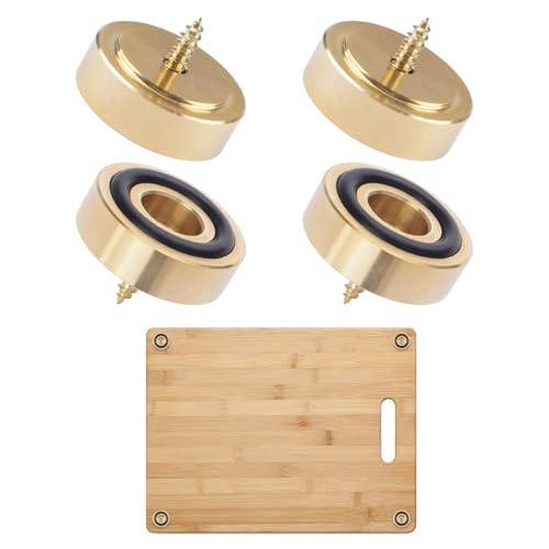 UFURMATE Schneidebrettfüße aus Messing mit Gummiauflage und Schrauben, 2,9 x 1,1 cm, rutschfeste Stoßstangenfüße für Küche, Möbel, Elektronik, Goldfarben, 4 Stück UFURMATE Schneidebrettfüße aus Messing mit Gummiauflage und Schrauben, 2,9 x 1,1 cm, rutschfeste Stoßstangenfüße für Küche, Möbel, Elektronik, Goldfarben, 4 Stück von UFURMATE