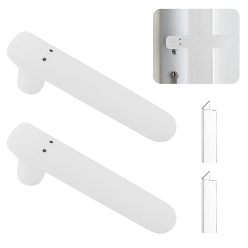 UFURMATE Türgriffabdeckungen, niedliche Silikon-Griff-Handschuhe, antistatisch und kollisionssicher, Türknaufschutz für flache, quadratische Türhebel, 2 Stück (transparentes Weiß) von UFURMATE