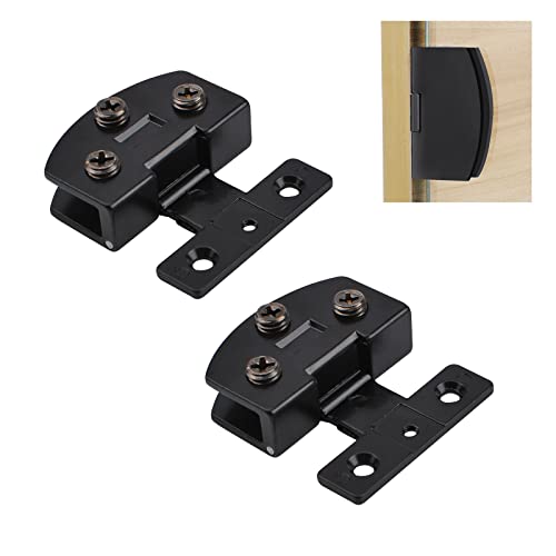 UFURMATE Türscharnier, 2 Stück einseitig verstellbare Glastürklemmen, Scharniere aus Zinklegierung, seitliche Befestigung, 90 Grad, schwarzes Clipscharnier für 5–8 mm rahmenlose Glastüren von UFURMATE
