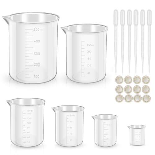 Messbecher Measuring Cups Messbecher Set 25ml 50ml 100ml 150ml 250ml 500ml hitzebeständige Messbecher Kunststoff Messbecher mit Skala Pipetten Fingerlinge für Labor Küche Messbecher Measuring Cups Messbecher Set 25ml 50ml 100ml 150ml 250ml 500ml hitzebeständige Messbecher Kunststoff Messbecher mit Skala Pipetten Fingerlinge für Labor Küche von UGBO