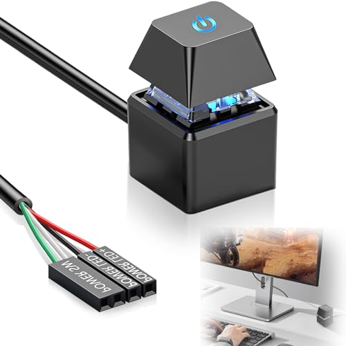 PC Power Button Power Switch PC Zubehör Nschaltknopf Startknopf Extern Netzschalter für Desktop Computers On Off LED Netzschalter PC Komponenten Einschalter 2M Verlängerungskabel PC Power Button Power Switch PC Zubehör Nschaltknopf Startknopf Extern Netzschalter für Desktop Computers On Off LED Netzschalter PC Komponenten Einschalter 2M Verlängerungskabel von UGBO