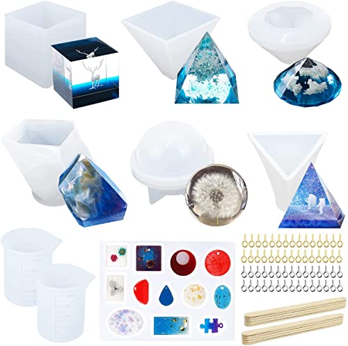 UGBO Epoxidharz Formen Set Resin Gießharz Silikonform Silikonformen Epoxidharz Kunstharz Formen Sphärische Kubische Pyramide Diamant Schmuck Selber Machen Harz-Kits für Anfänger 7 Stück UGBO Epoxidharz Formen Set Resin Gießharz Silikonform Silikonformen Epoxidharz Kunstharz Formen Sphärische Kubische Pyramide Diamant Schmuck Selber Machen Harz-Kits für Anfänger 7 Stück von UGBO