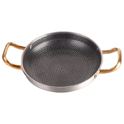 UGCER Spanische Paella-Pfanne, Edelstahl-Doppelgriffe, Antihaft-Reistopf, Hummerteller, geeignet für alle Kochflächen (26cm) von UGCER