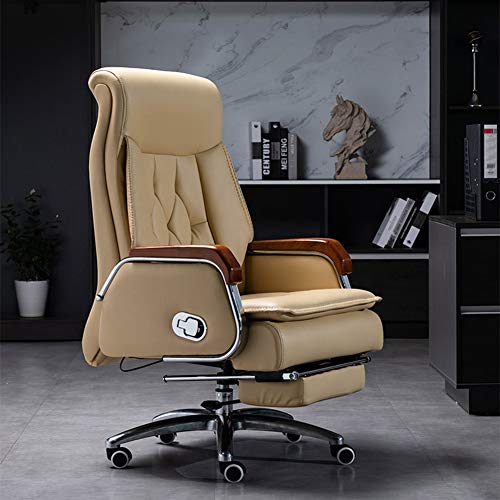 UGD8TQR Renovation House Ergonomisch Angepasste Liege Büro Computer PC Chefsessel mit Lendenwirbelstütze, verstellbarer Rückenlehne und einziehbarer Fußstütze Racing Computer Schreibtisch Bürostuhl von UGD8TQR