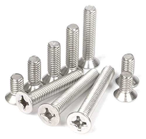 UGD8TQR Schrauben-Set, Edelstahlschrauben, M1-M2,5, Kreuz-Flach-/Rundkopfgewinde, metrische Maschinenschrauben, Bolzenschraube (Farbe: M2,5 x 6 (50 Stück), Größe: Rundkopf) von UGD8TQR