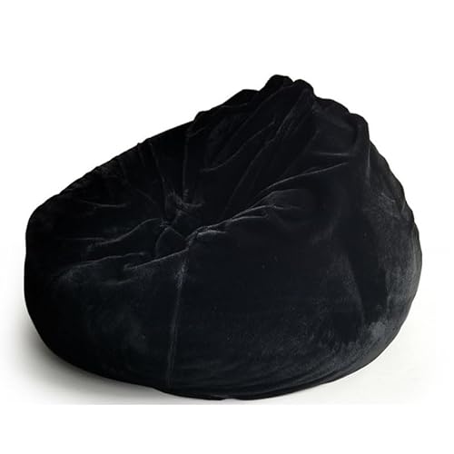 Erwachsene Sitzsäcke Sitzsack Stuhl Luxuriöse Flauschige Sitzsäcke Erwachsene Große Sitzsäcke Mit Sitzsäcken Wohnzimmer Extra Große Luxuriöse Flauschige Sitzgelegenheiten (Ohne Füllung),Schwarz,100Cm* von UGEFKMQ