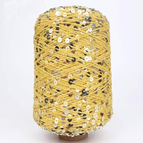 Häkelgarn Zum Handstricken Glitzergarn 50G/140M 6/3 Mm Pailletten-Häkelgarn Weiß Silberfarben Glänzend Glitzerndes Strickgarn Zubehörgarn Diy Makramee Taschentuch 1Pc A- von UGEFKMQ