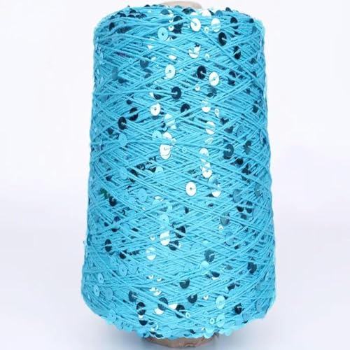 Handstrickgarn Aus Baumwolle Glitzergarn 50G/140M 6/3 Mm Pailletten-Häkelgarn Weiß Silberfarben Glänzend Glitzerndes Strickgarn Zubehörgarn Diy Makramee Taschentuch 1Pc A- von UGEFKMQ