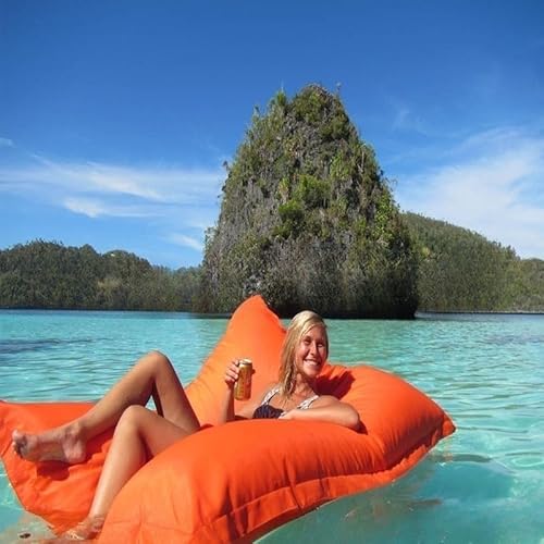 Sitzsack Bodenkissen Schwimmbad Bohnenbeutel Sofa Floating Bohnenbeutel Outdoor Wasserdichte Große Schwimmende Bohnenbeutel Riesiger Pool Seitlicher Sitzsack Stuhl Auf Dem Wasser (Ohne Füllung),Orange von UGEFKMQ