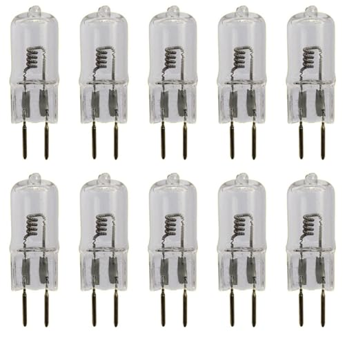 UGEFKMQ 10 Stück Halogen Glühbirnen G6.35 12V 75W Halogen Leuchtmittel GY6.35 100W 12V Stiftsockellampe GY6.35 2-Bi-Pin-Sockel Glühbirne 100W von UGEFKMQ