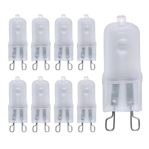 UGEFKMQ 10PC Halogen Leuchtmittel G9 230V 90W T4 JCD Typ Warmweiß Milchglas Xenon Kleine Halogen Glühbirne G9 120V 25W Dimmbar 230V-28W von UGEFKMQ