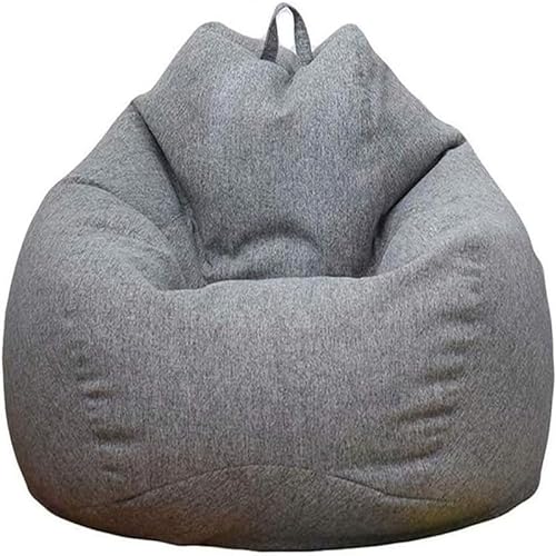 UGEFKMQ Outdoor Sitzsack Sitzsackbezug (Ohne Füllung), Riesiger Sitzsack-Pouf Aus Stoff Für Großes Sofa, Chaiselongue, Wohnzimmersessel Für Drinnen Und Draußen,Dunkelgrau,90Cm*110Cm von UGEFKMQ