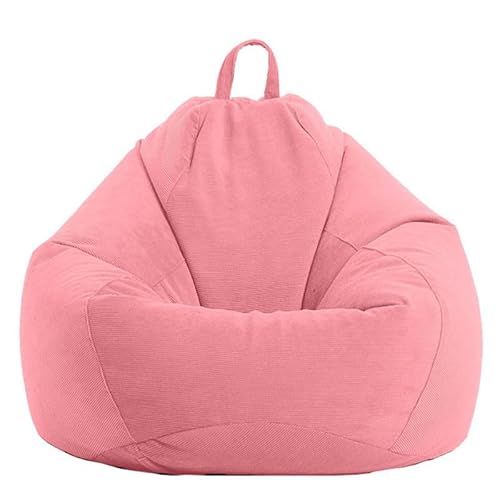 UGEFKMQ Sitzsack Indoor Outdoor Bezug Sitzsack Birnenform Cordsamt Sitzsack Stuhlbezug Extra Großer Sitzsack Stofftier Aufbewahrung Cord (Ohne Füllstoff),Hell-Pink,100Cm*120Cm von UGEFKMQ